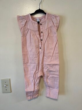 Old Navy Light Pink Girls' Romper with Button Front